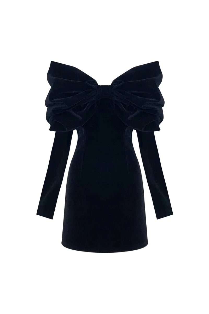 Lavinya Ribbon Dress Spider Black