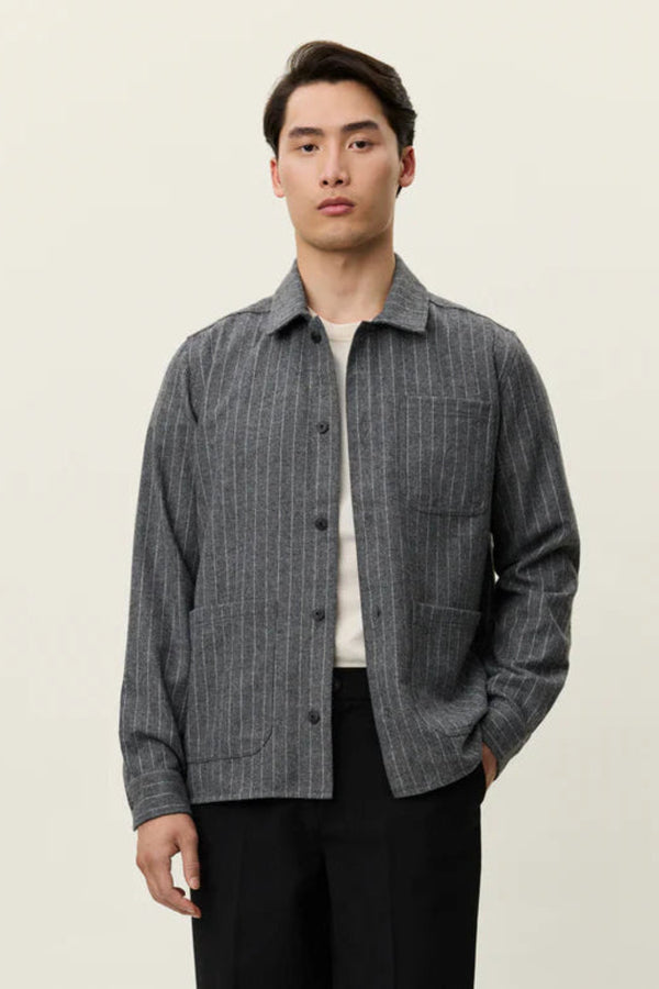 Layton Pinstripe Mouline Overshirt