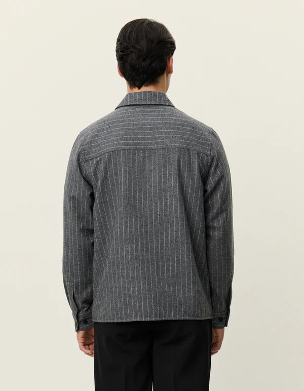 Layton Pinstripe Mouline Overshirt
