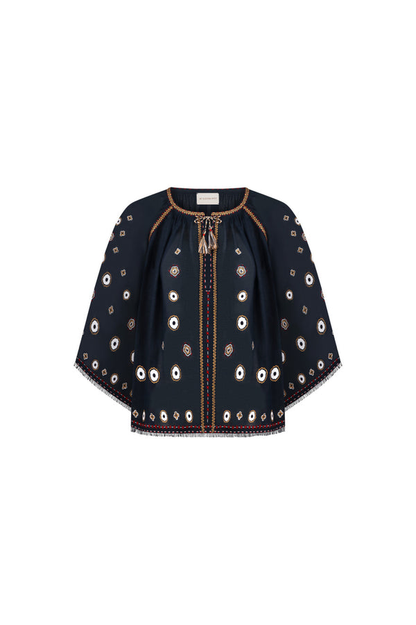 Le Bain Blouse in Navy