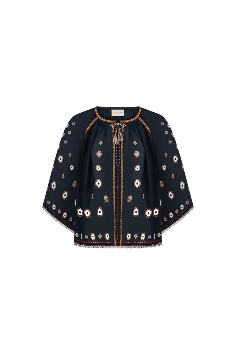 Le Bain Blouse in Navy