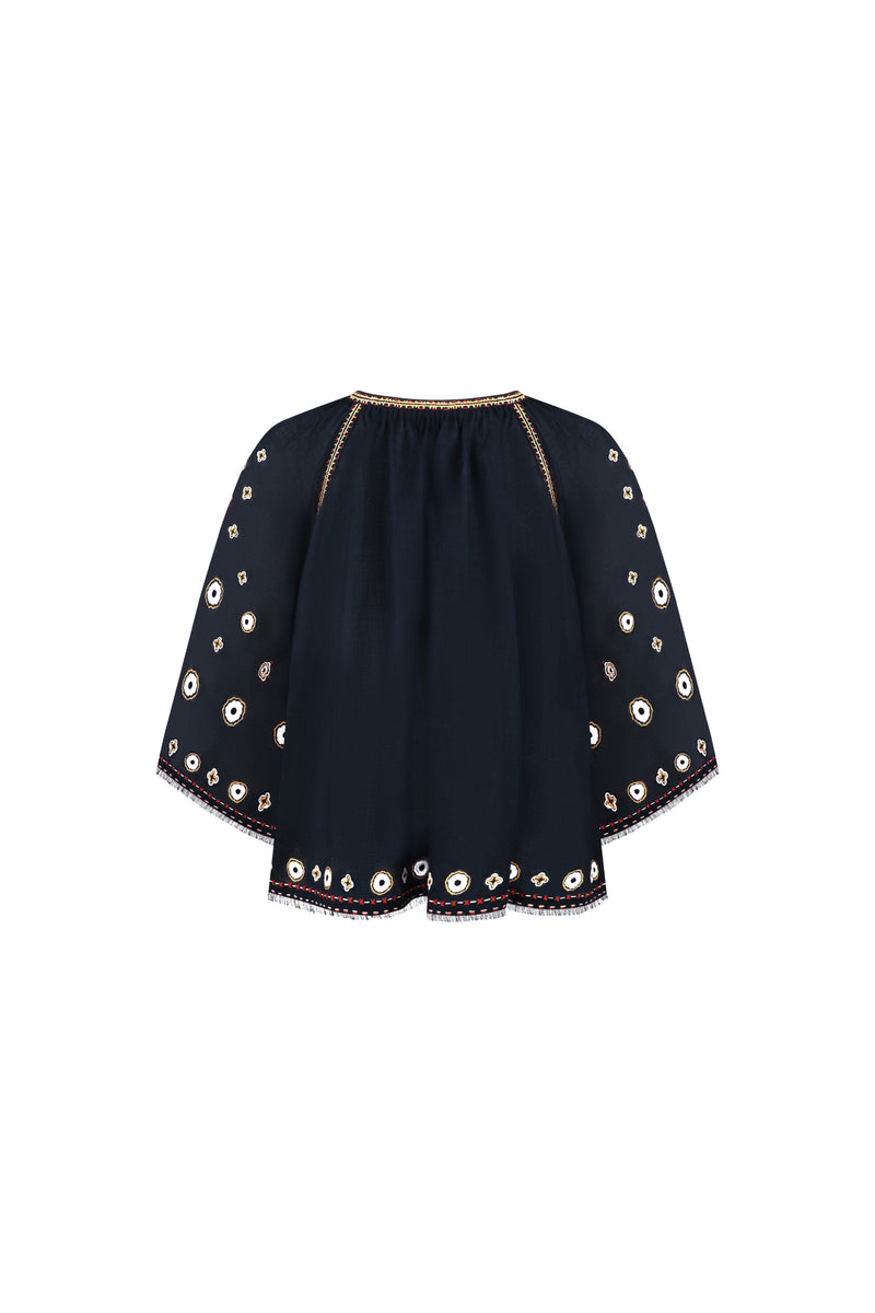 Le Bain Blouse in Navy