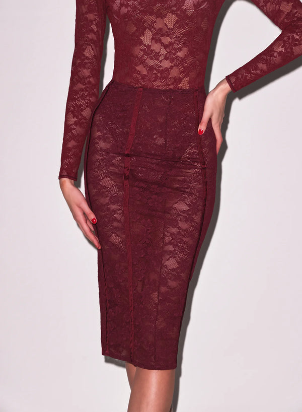 Le Stretch Lace Pencil Skirt