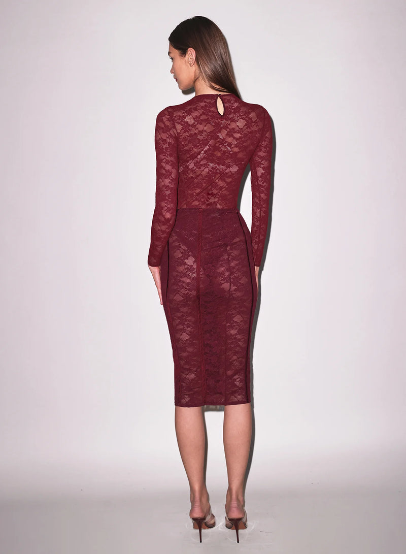 Le Stretch Lace Pencil Skirt