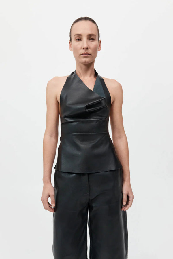 Leather Tie Top