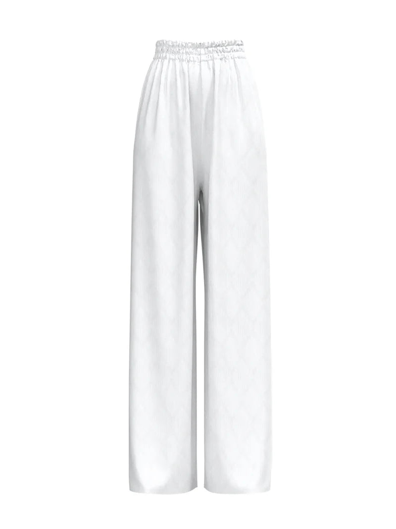Leer Pants Ondas Blanc