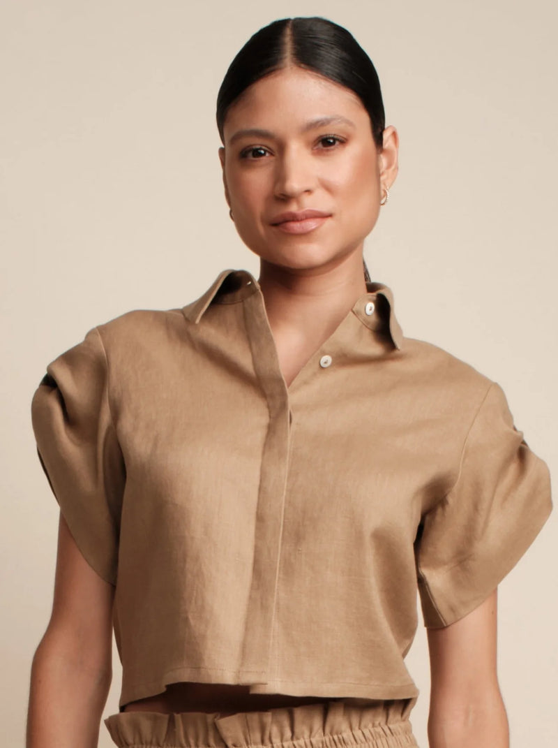 Leonora in Linen Almond