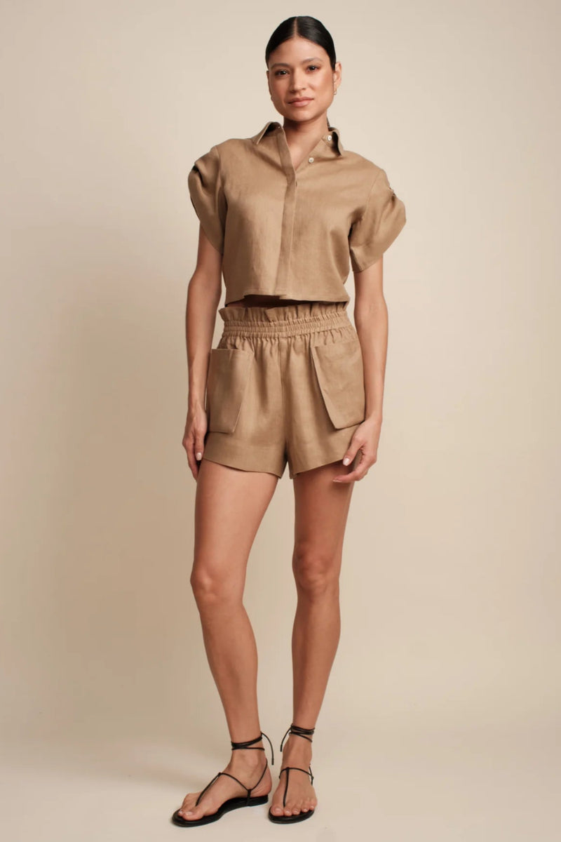 Leonora in Linen Almond