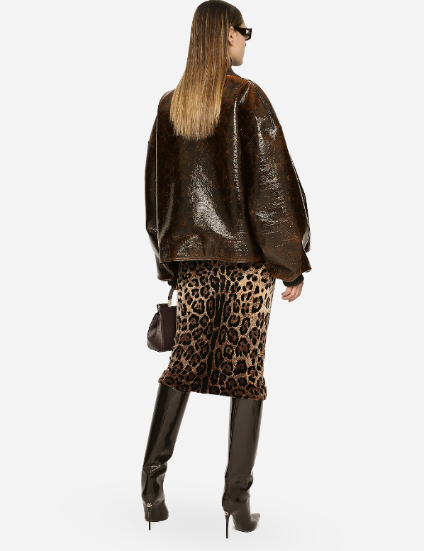 Calf Length Leopard Skirt