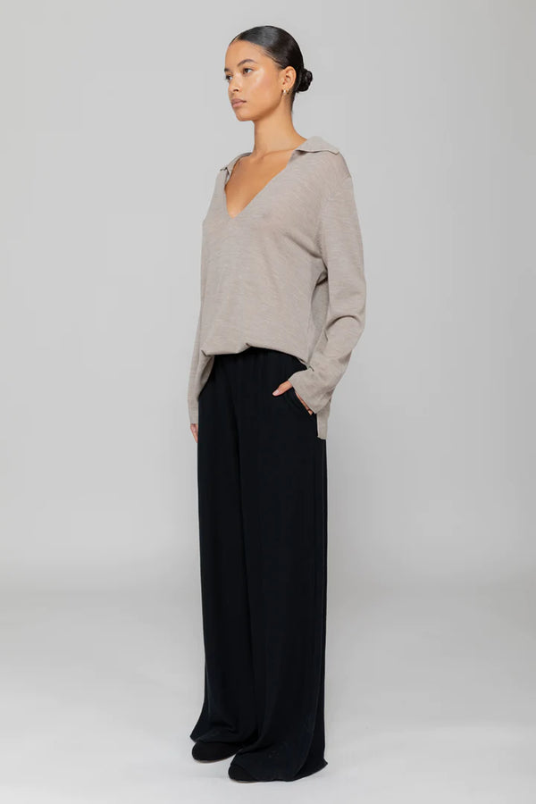 Lauren Pleated Pocket Pant Black