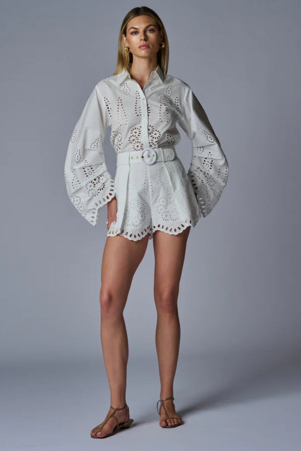 Lexi Short in Eyelet White