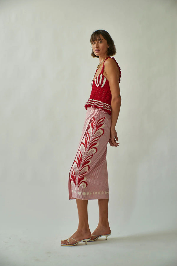 Loren Skirt Red Stripe