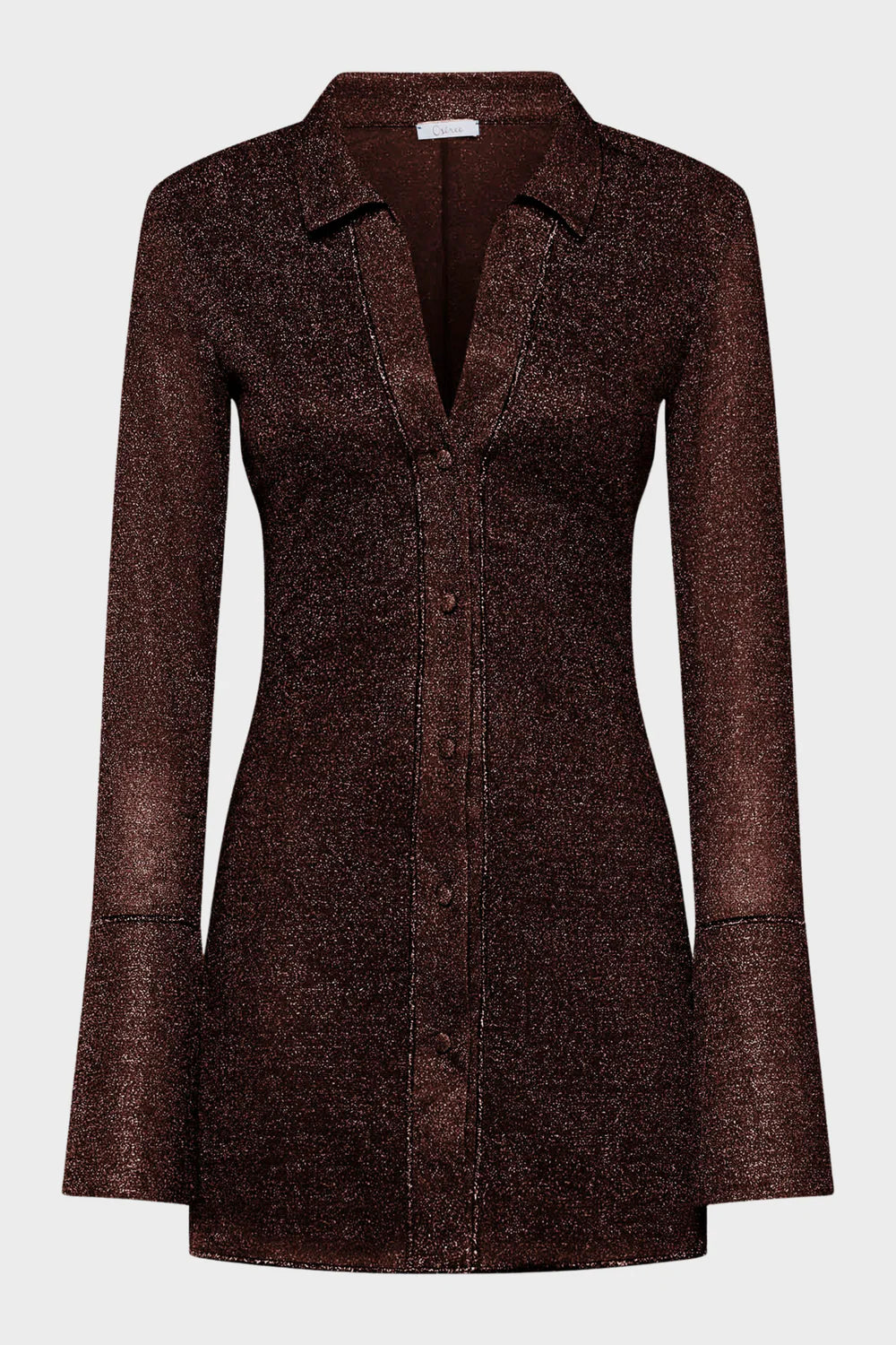 oseree lumiere shirt dress Lumire shirt dress in brown - Oseree