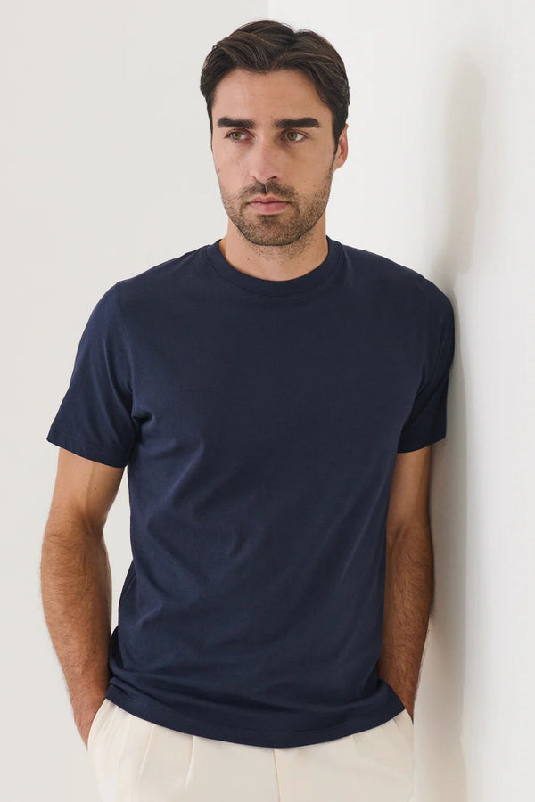 Luxury SS Pima Crew T-Shirt Midnight