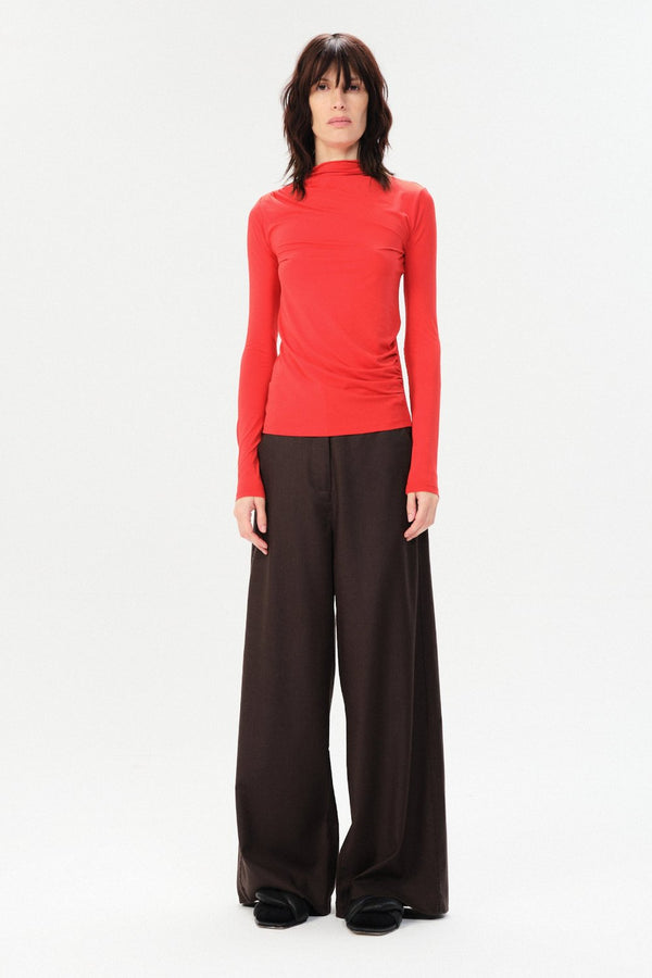 Vera Justin Long Sleeve Top Red