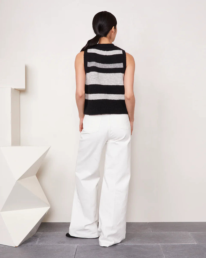 Marieta Cardigan Black-Mid Grey-Light Grey