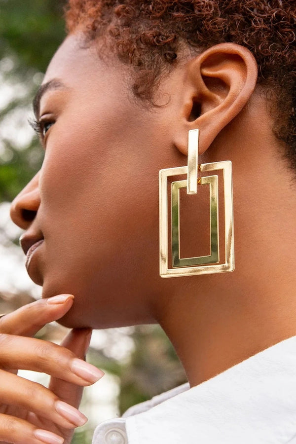 Concentric Rectangle Earrings