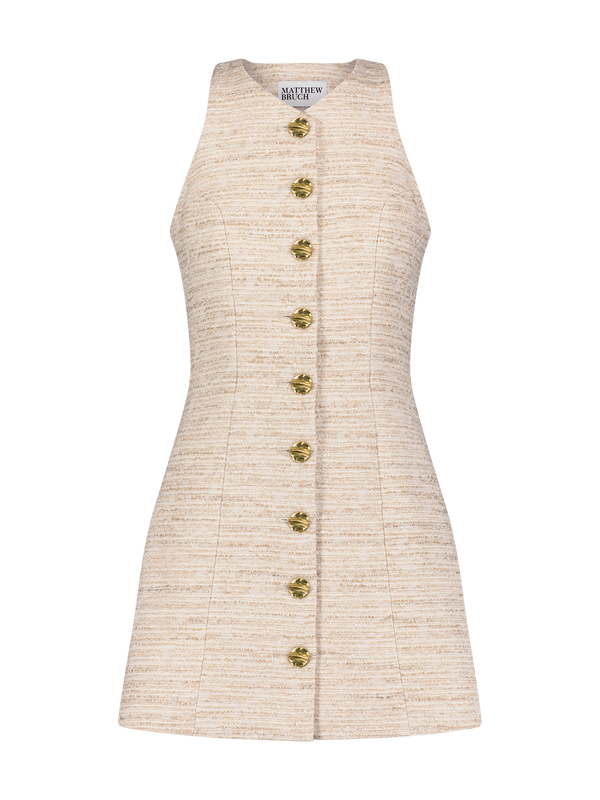 Natural Tweed Vest Mini Dress