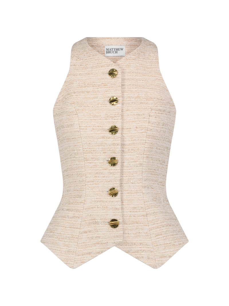 Tweed Vest Natural