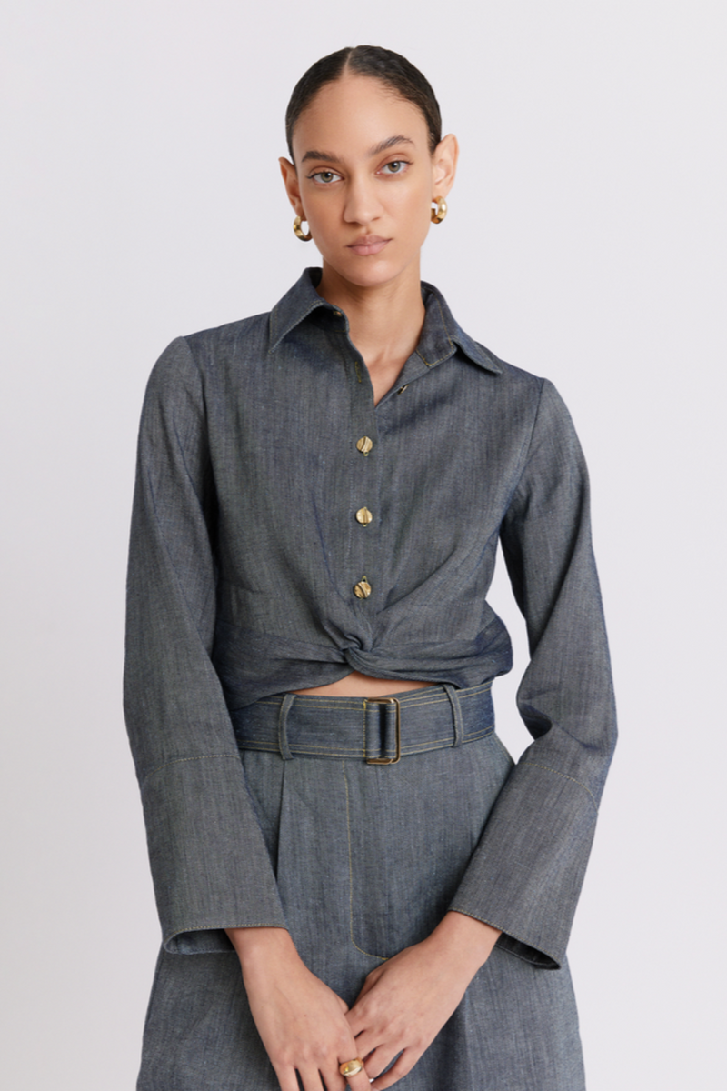 Twist Button Up Denim