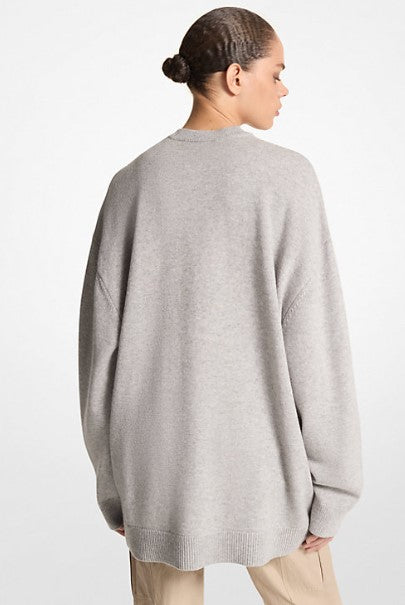 Cashmere Oversized Cardigan Pearl Mélange