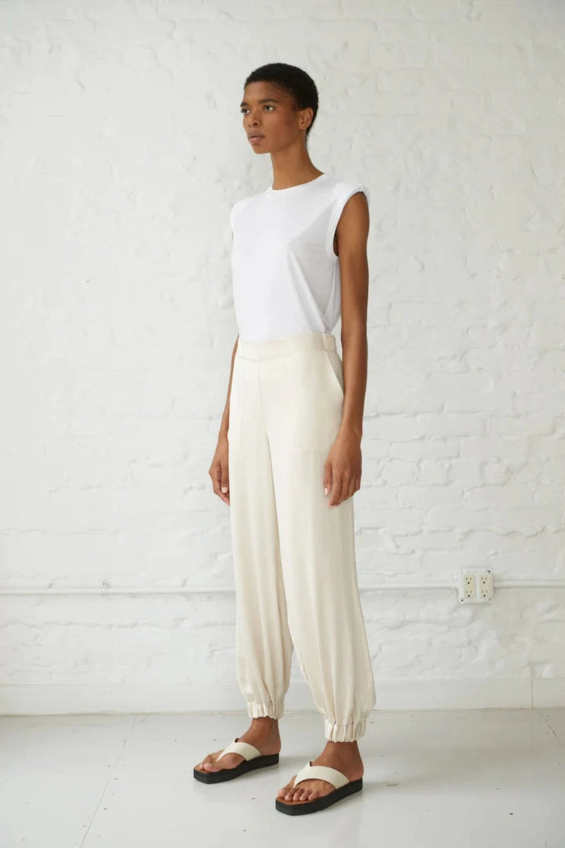 Alex Vegan Silk Jogger Ivory