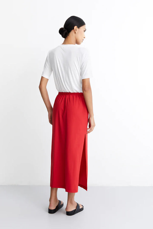 Mila Italian Eco Jersey Skirt Red