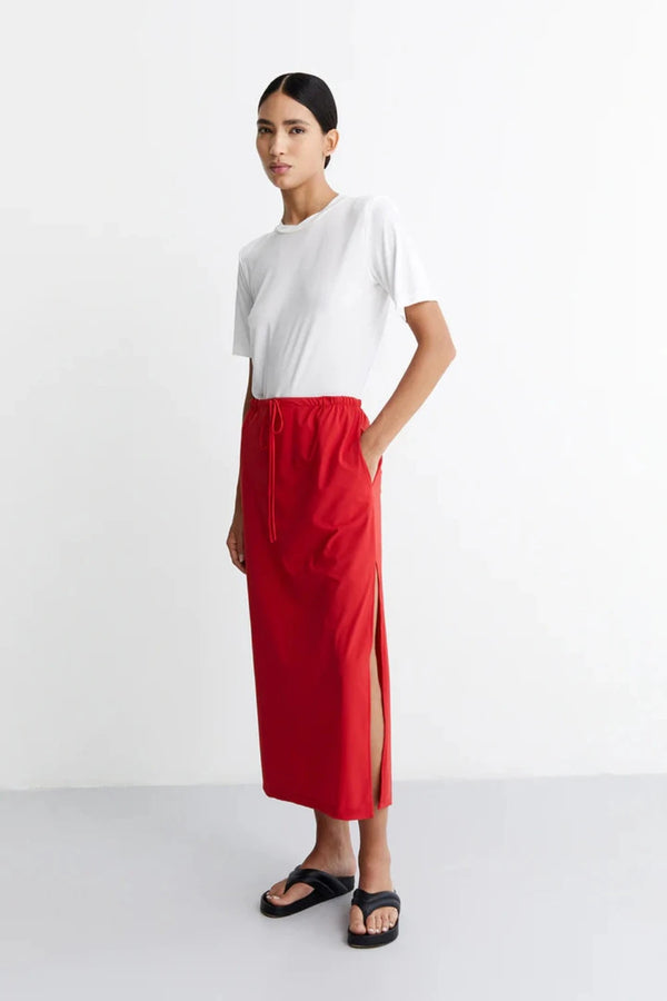 Mila Italian Eco Jersey Skirt Red