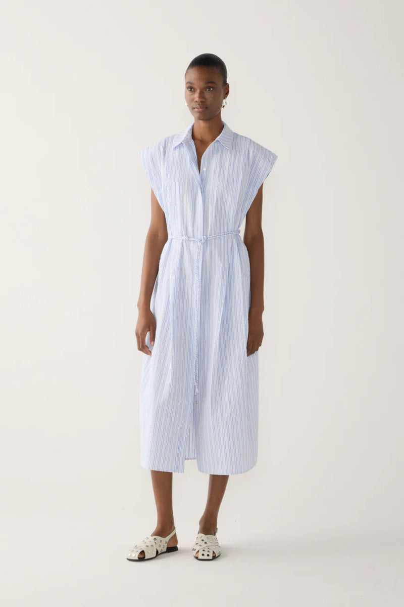Mona Dress Blue Stripe