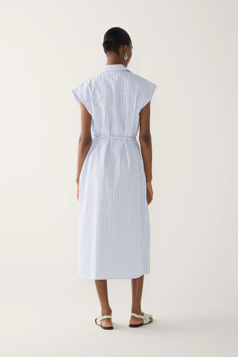 Mona Dress Blue Stripe