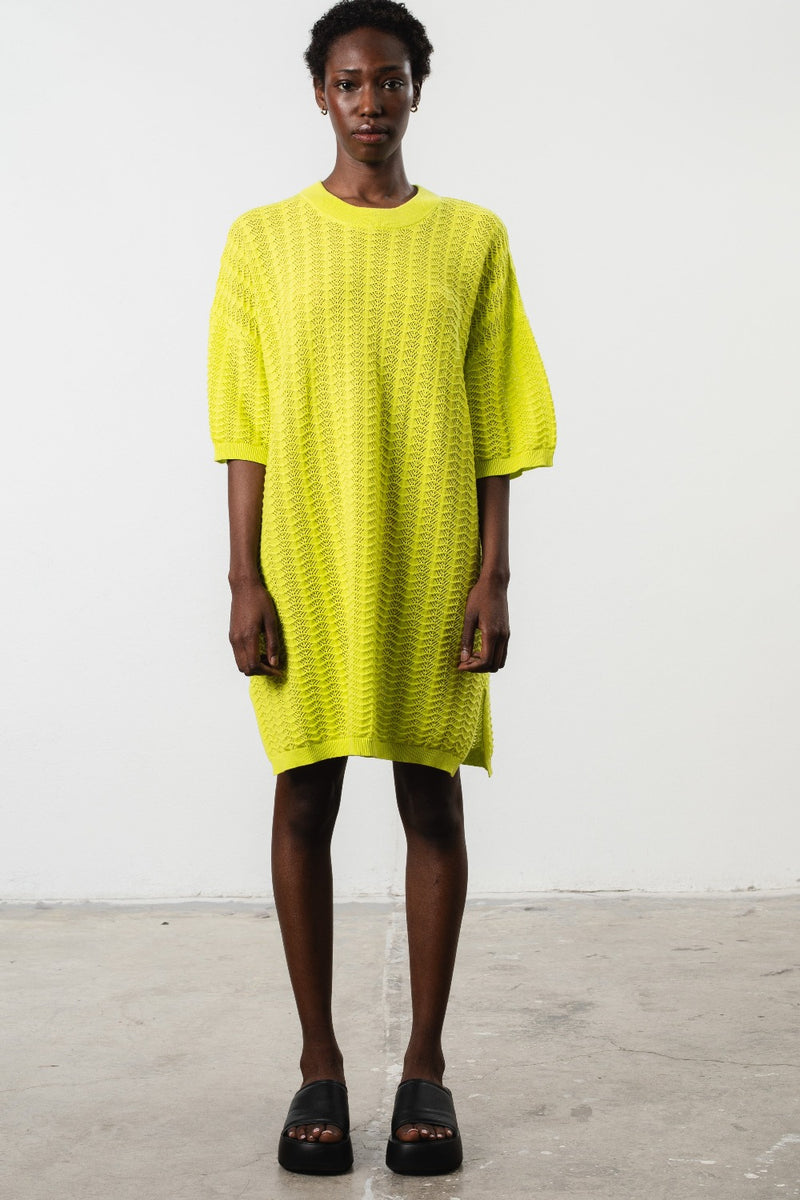 MR MITTENS Bella Lace T Shirt Dress Lime CURIO FAENA MIAMI CURIO at Faena Bazaar