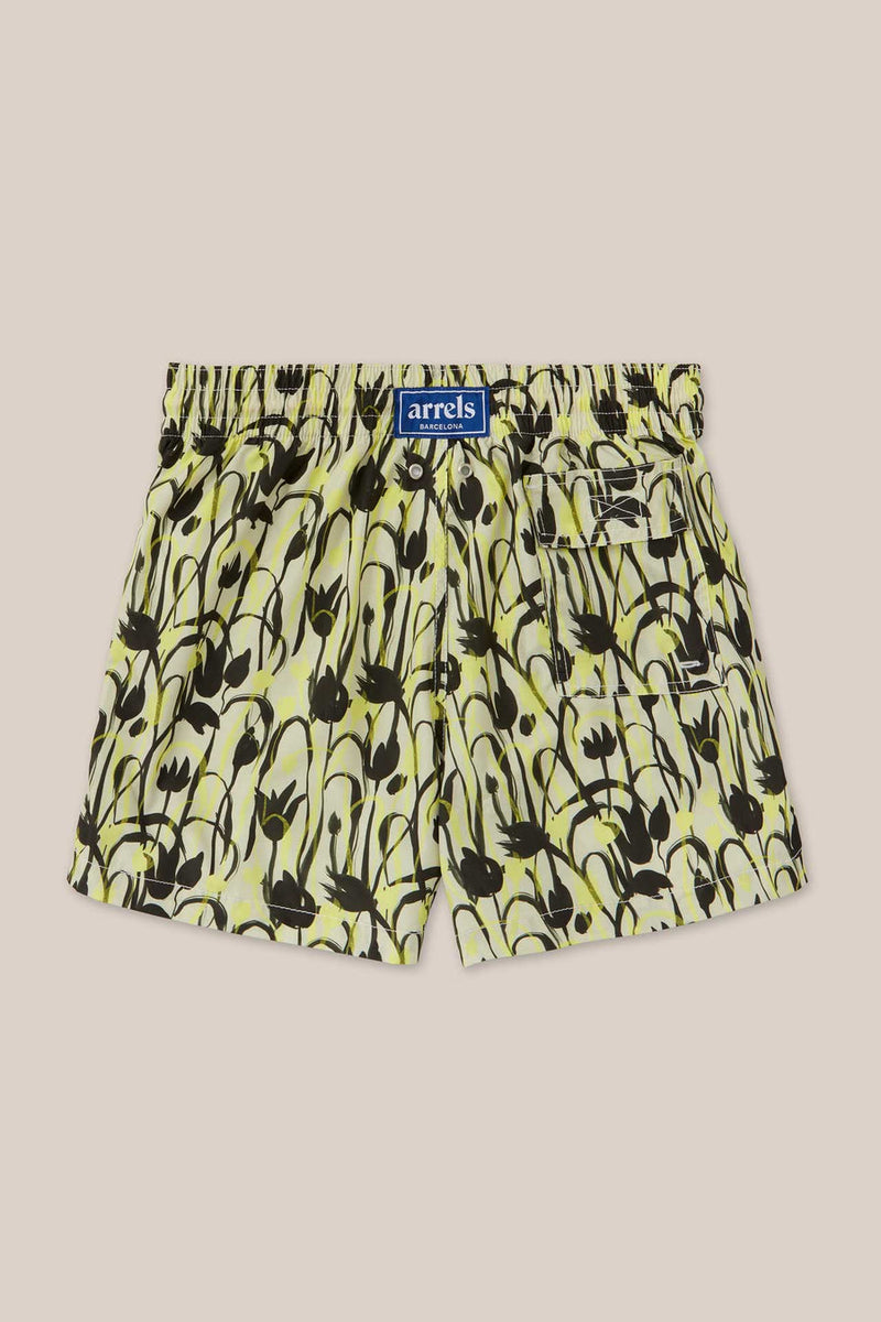 Beige Tulips Classic Swim Trunks