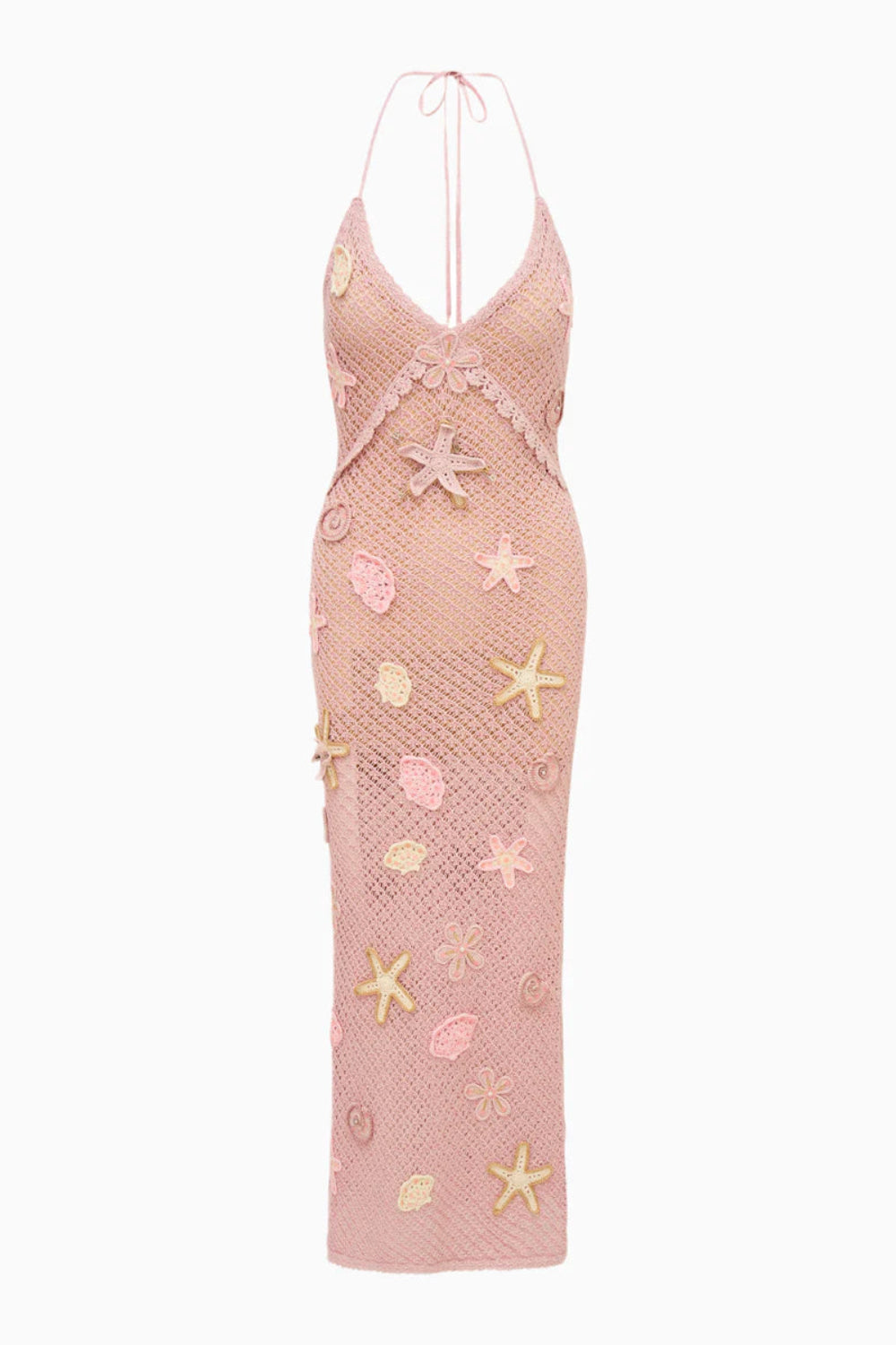 Loveshackfancy Macie Beaded Crochet Midi Dress