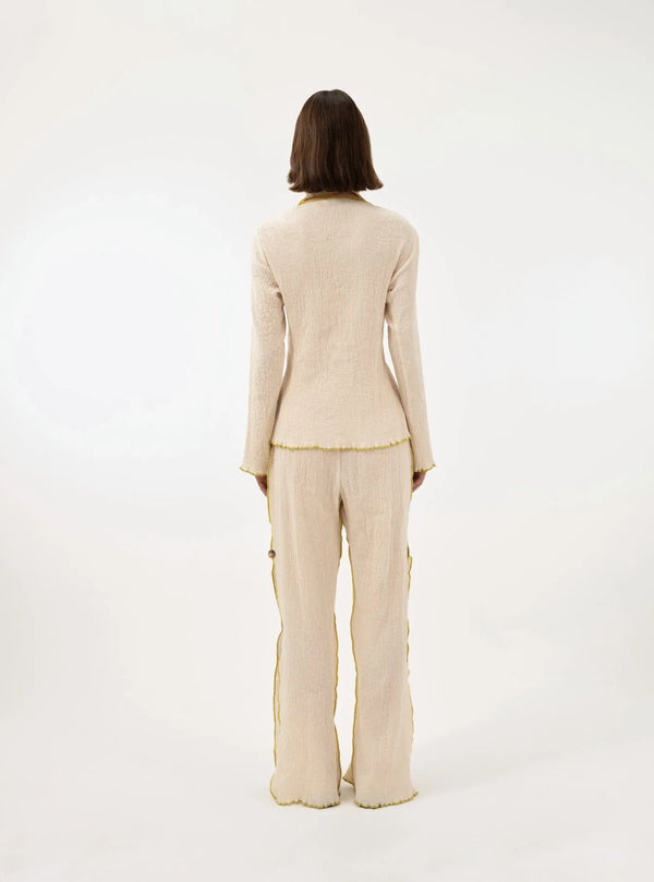 Malaika Top Cream-Green