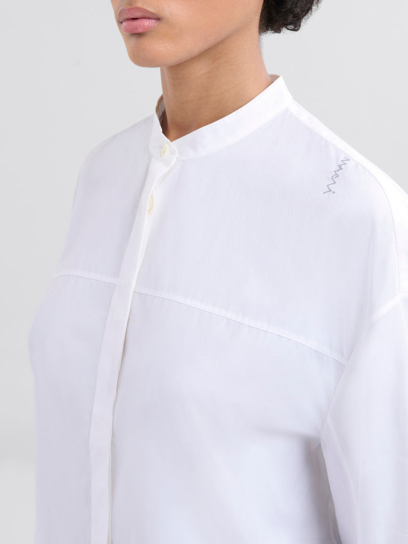 Mandarin Collar Shirt with Marni Symbol