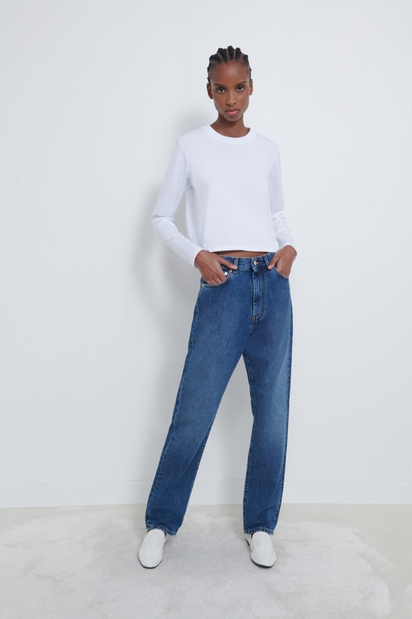LOULOU STUDIO Masal Long Sleeve T-Shirt WOMEN'S TEES CURIOVIBE, CURIO, FAENA, BAZAAR, MIAMI, SUMMER