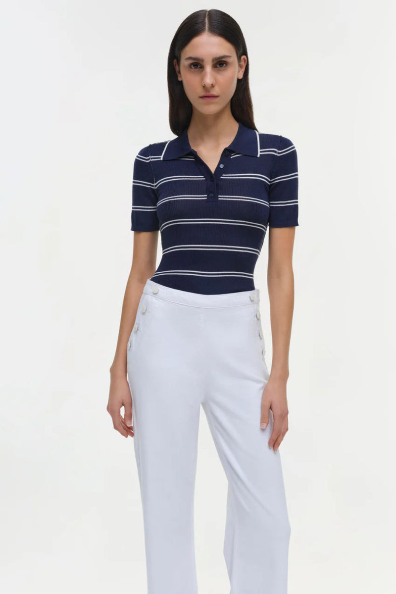 Matty SS Polo Midnight Stripe