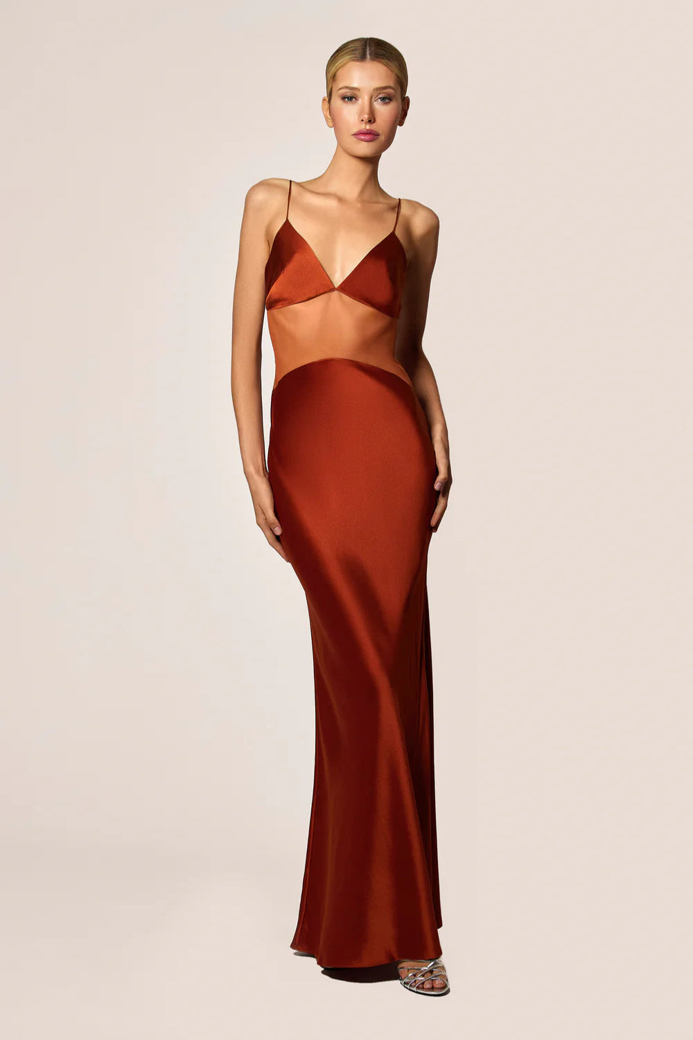 silk maxi slip dress Maxim Maxi Slip Dress M / AMBER