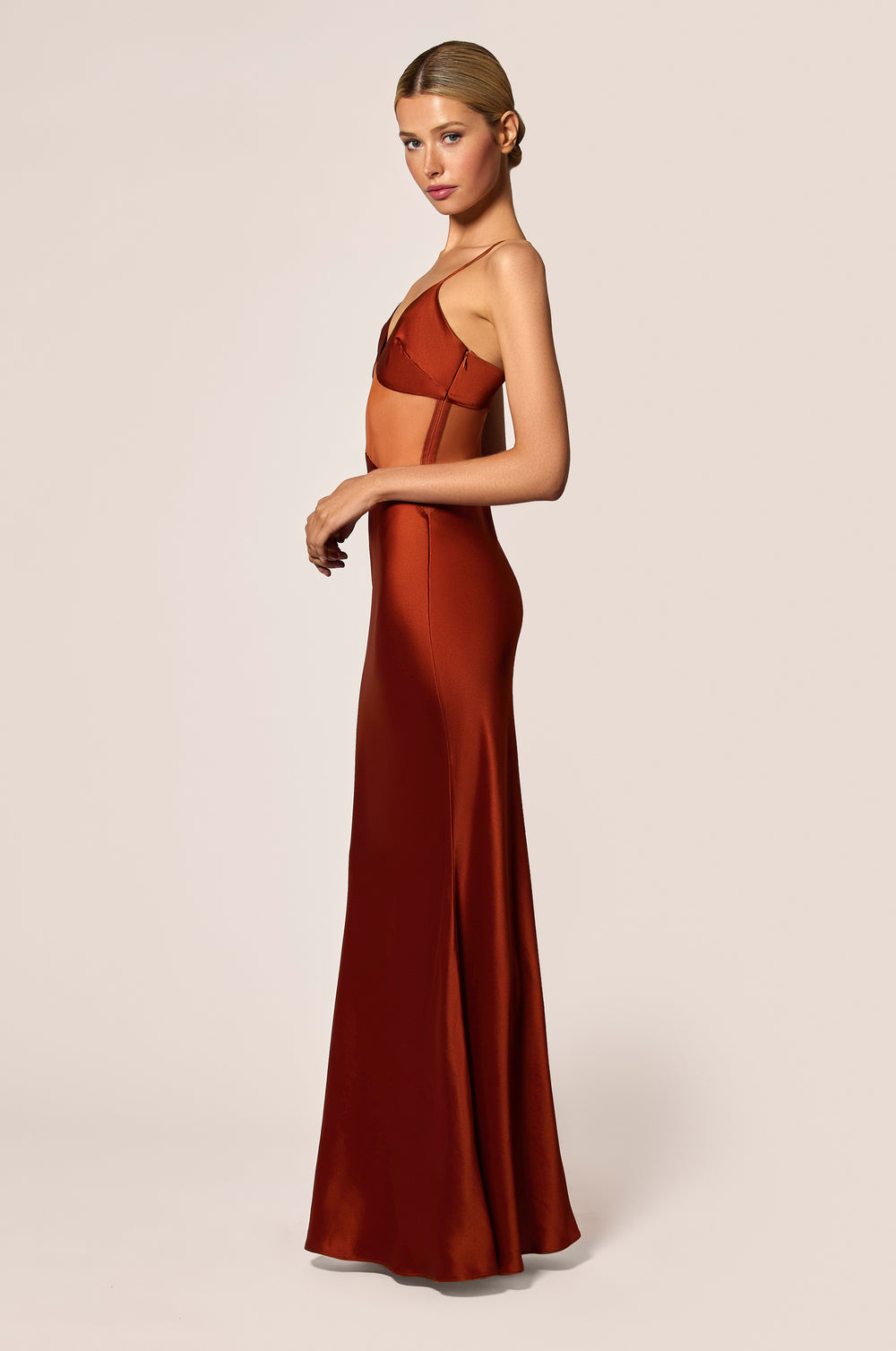 Maxim Maxi Slip Dress M / Amber