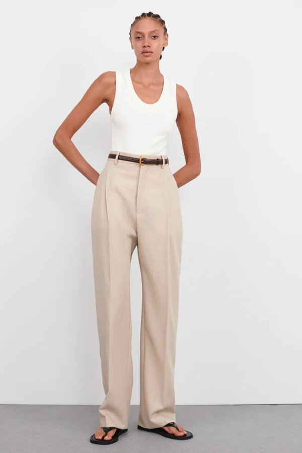 Mid Rise Trouser Sand