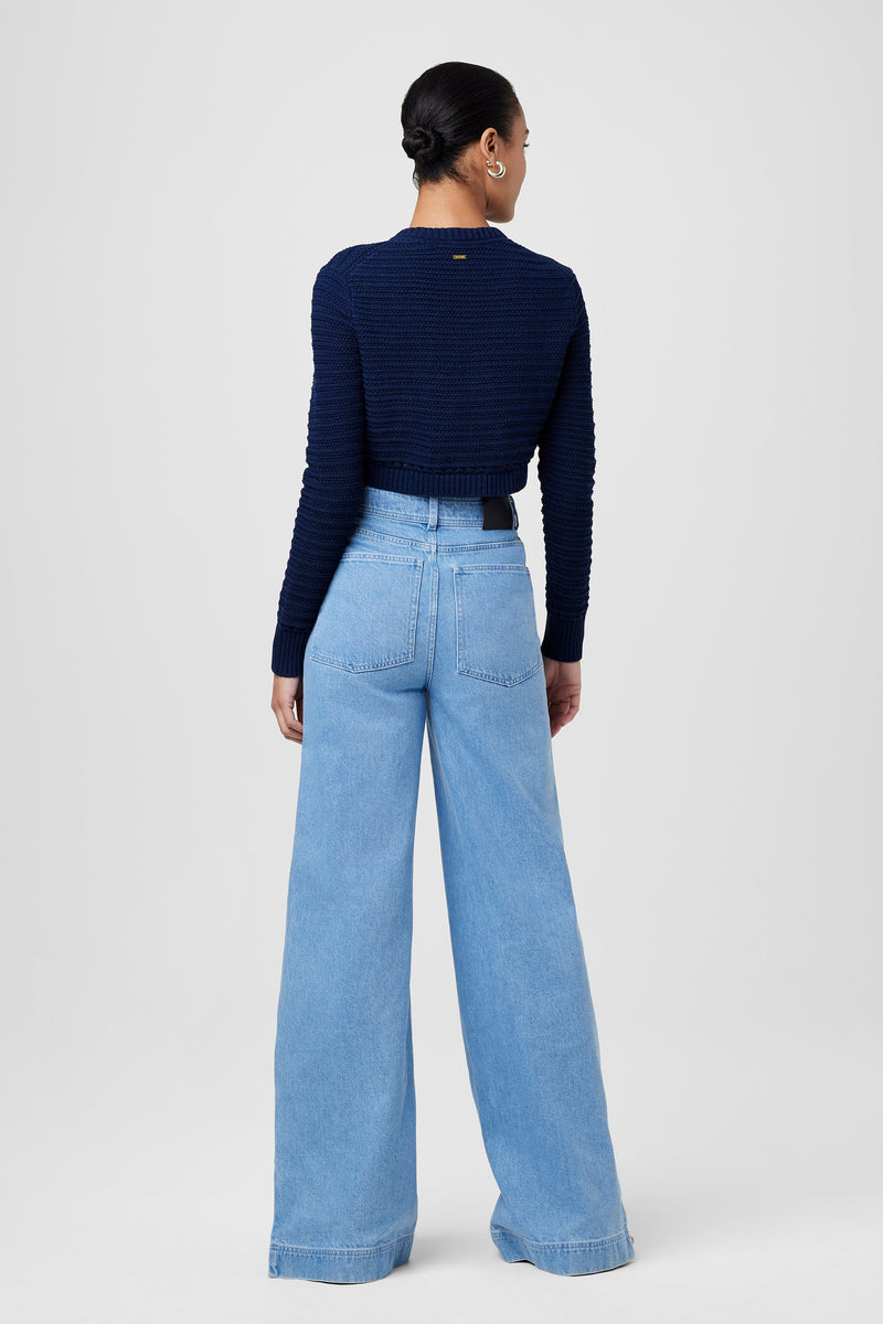 Miller Pointelle Cardigan Navy