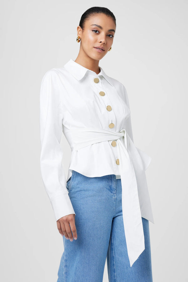 Mina Seamed Tie Front Blouse