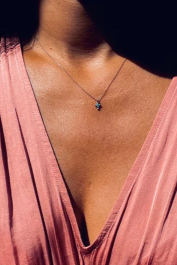 Mini Turquoise Cross Necklace
