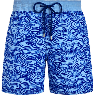 Moorea Blue Flax Flower Flocked Aquarium