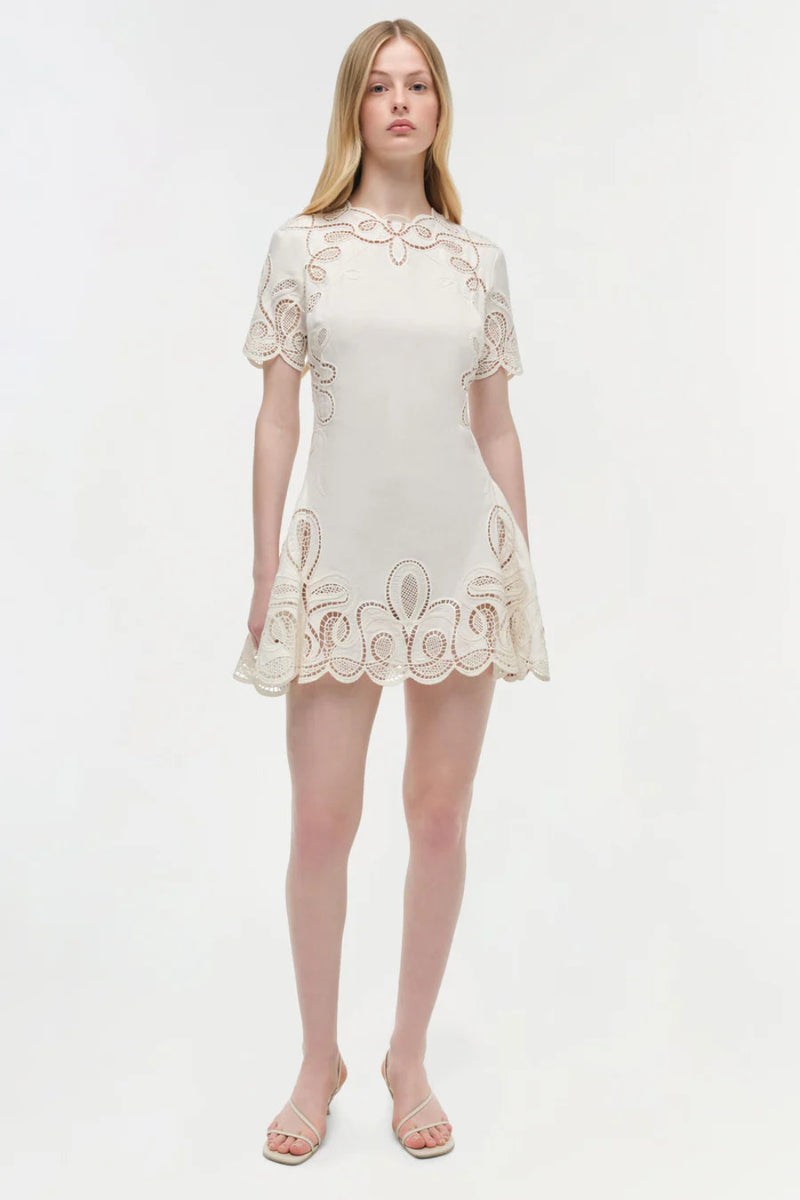 Morrigan Linen Mini Dress Ivory