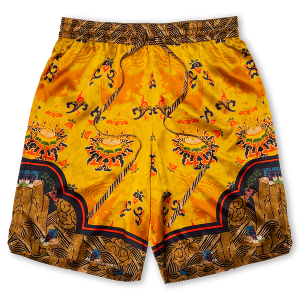 Traditional Silk Shorts Yellow