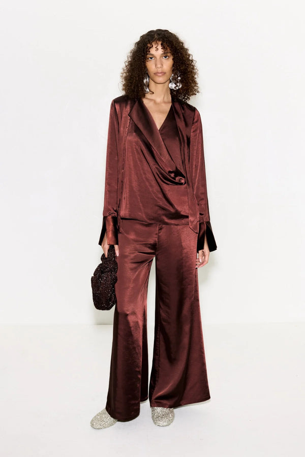 Nella Satin Wide Leg Pant