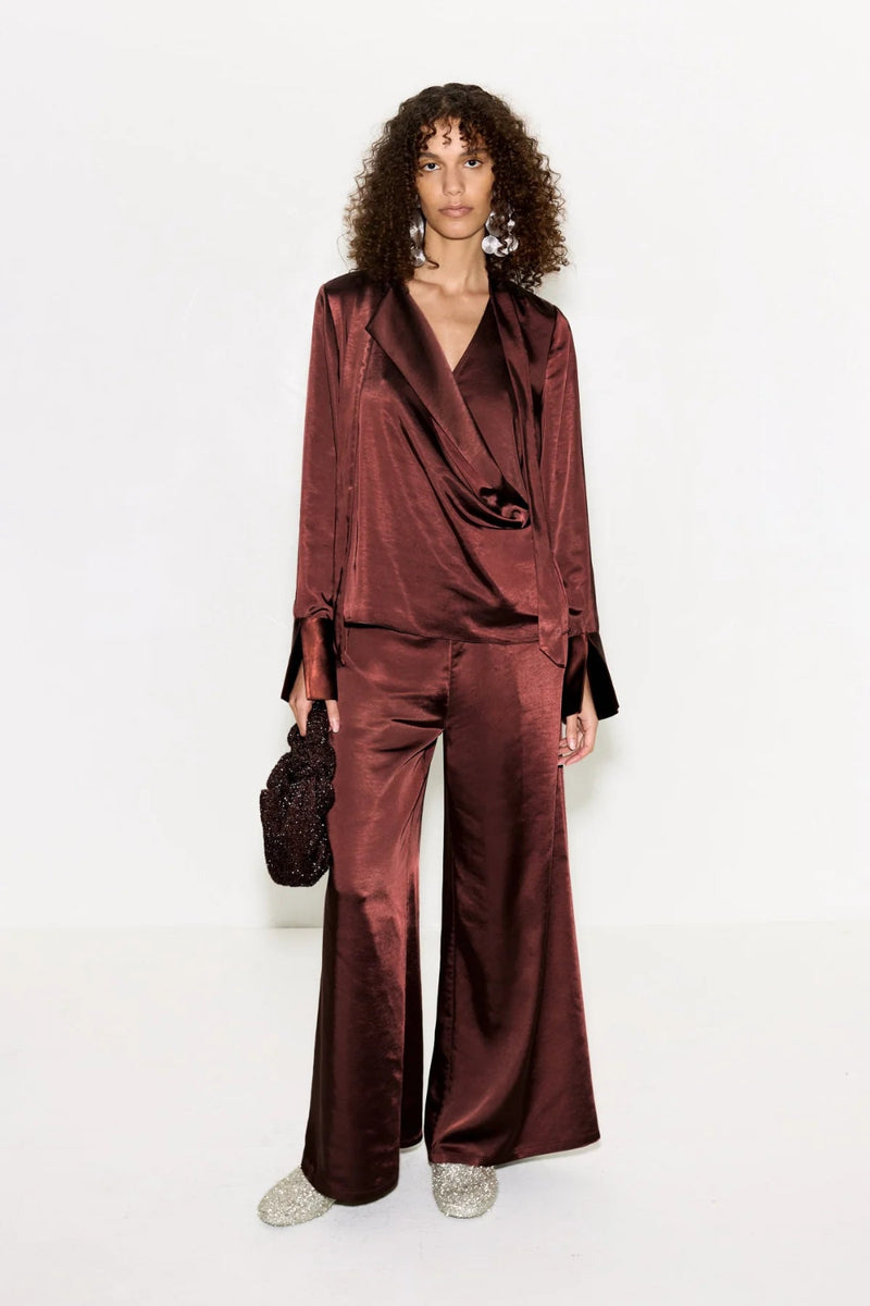 Nella Satin Wide Leg Pant