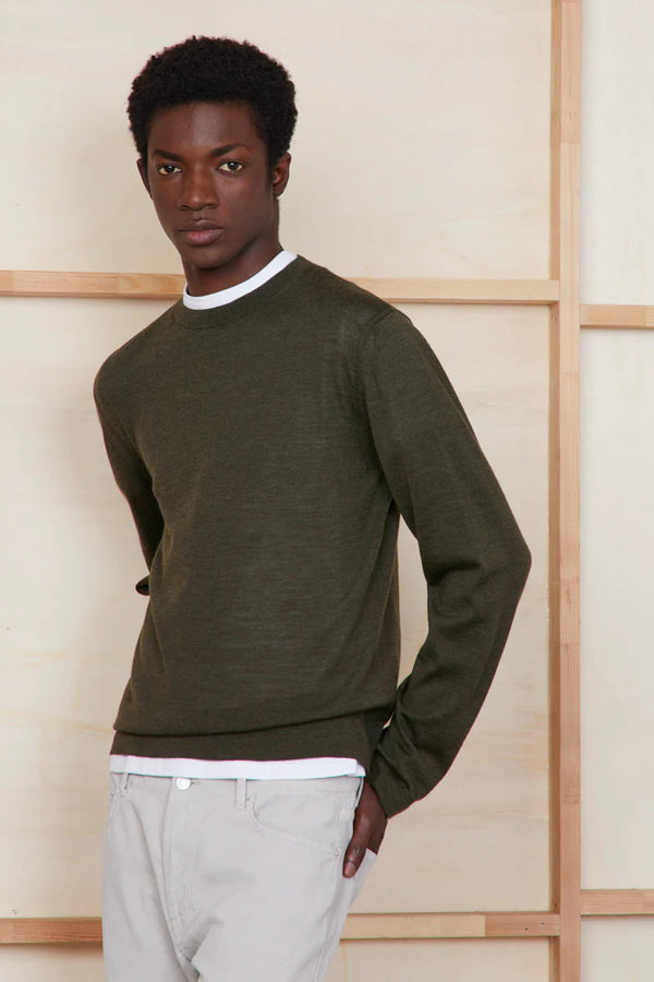 Nemo Sweater Italian Merino Wool Olive Night