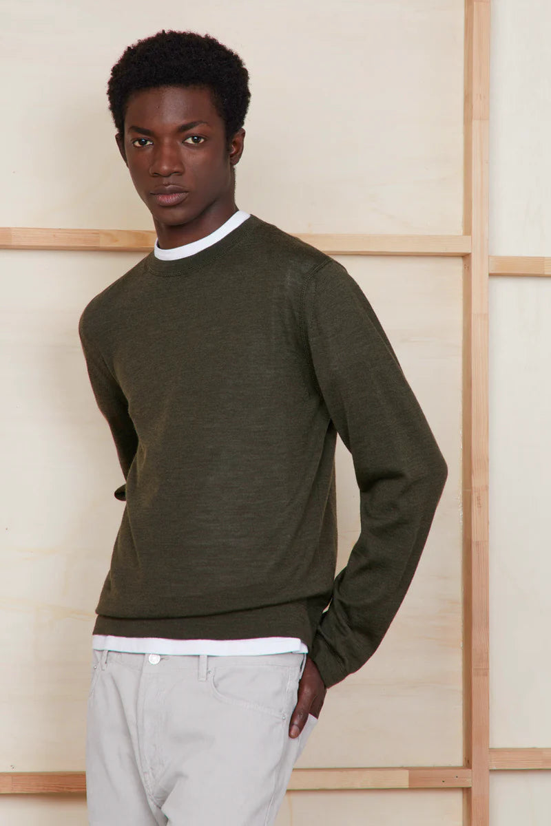 Nemo Sweater Italian Merino Wool Olive Night
